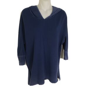 American Eagle Hoodie Womens Size XS Soft & Sexy 3/4 Sleeve Blue Sweatshirt L/S